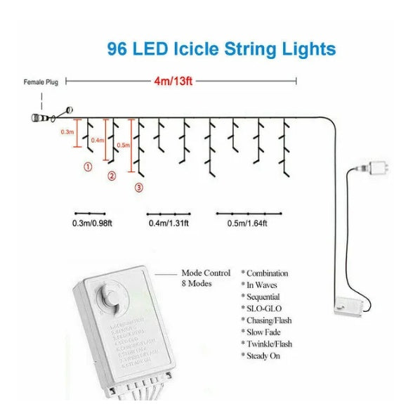 Curtain Icicle LED Fairy Lights