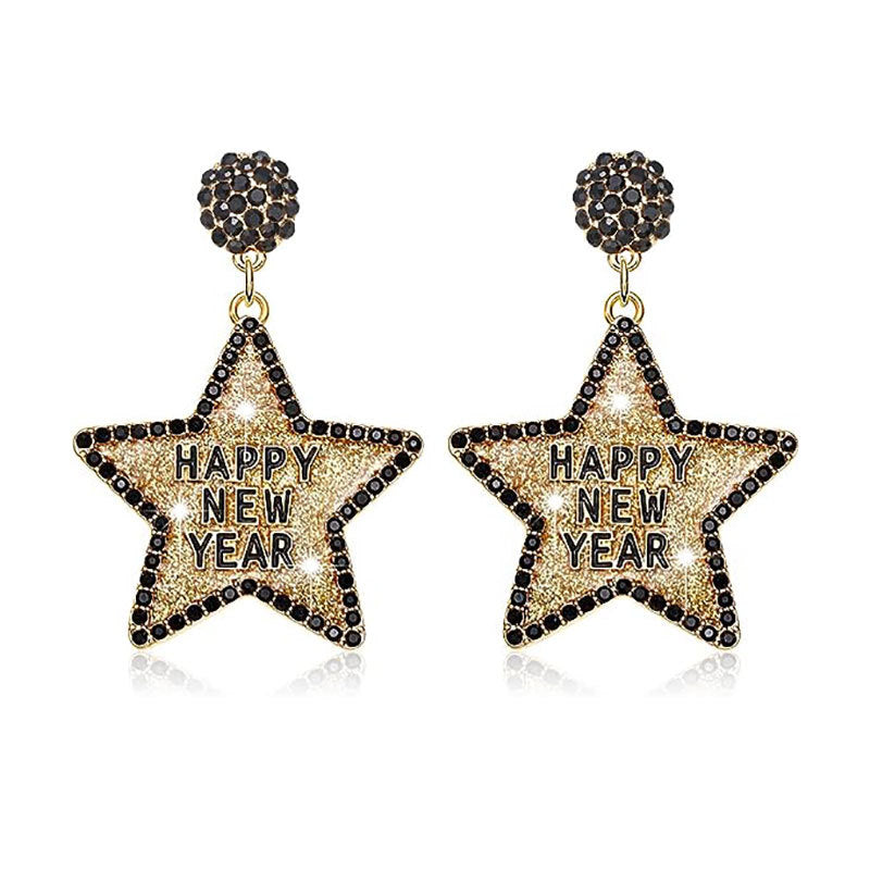 Happy New Year Earrings Festive Party Jewelry Gifts