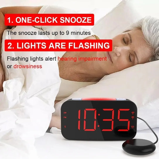 LED Digital Watch Alarm Clock Silent Alarm Clock Plastic Vibrating Alarm Clock For Sleepers