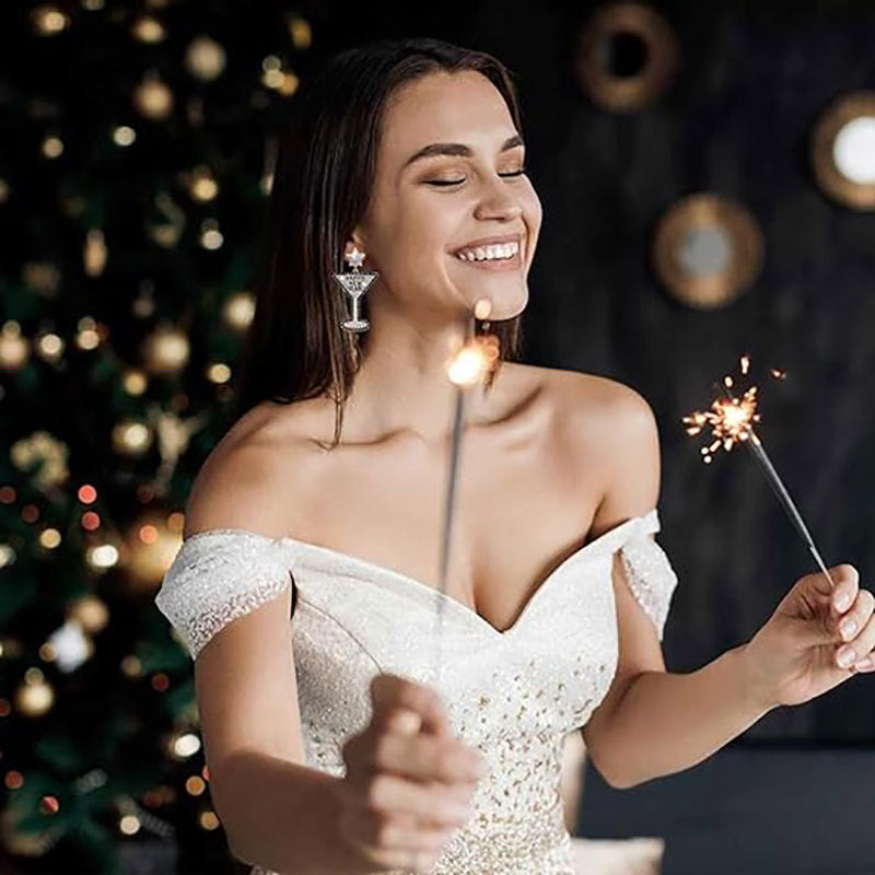 Happy New Year Earrings Festive Party Jewelry Gifts