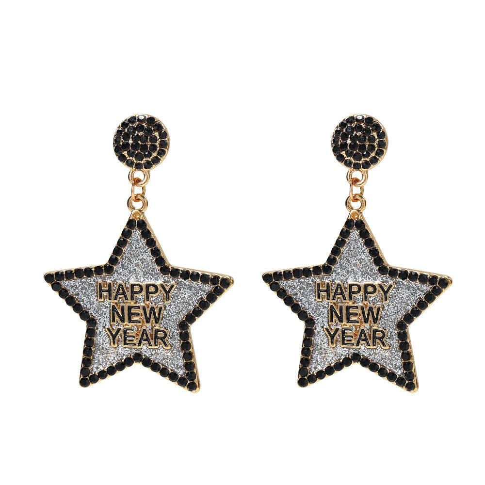 Happy New Year Earrings Festive Party Jewelry Gifts