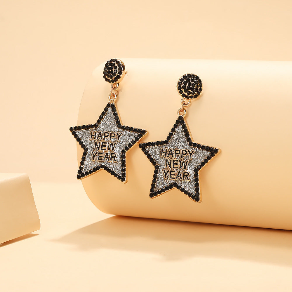 Happy New Year Earrings Festive Party Jewelry Gifts