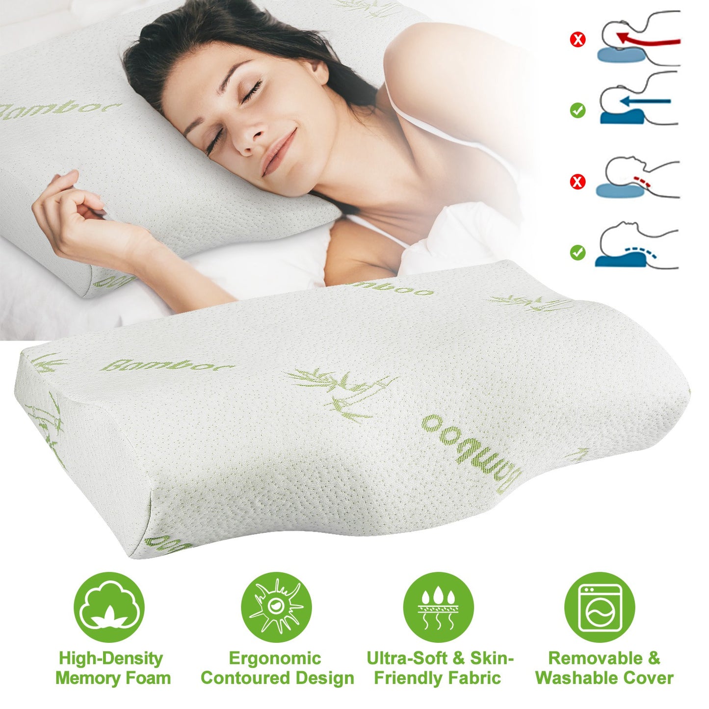 Bamboo Memory Foam Sleep Pillow