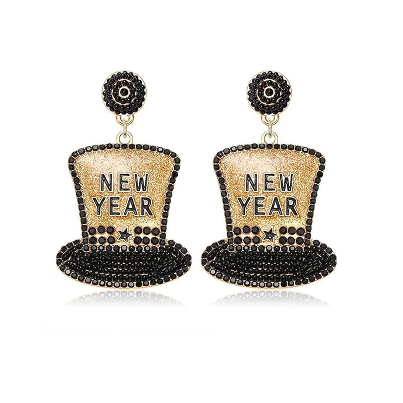 Happy New Year Earrings Festive Party Jewelry Gifts
