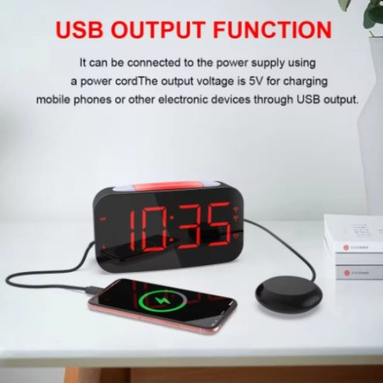 LED Digital Watch Alarm Clock Silent Alarm Clock Plastic Vibrating Alarm Clock For Sleepers