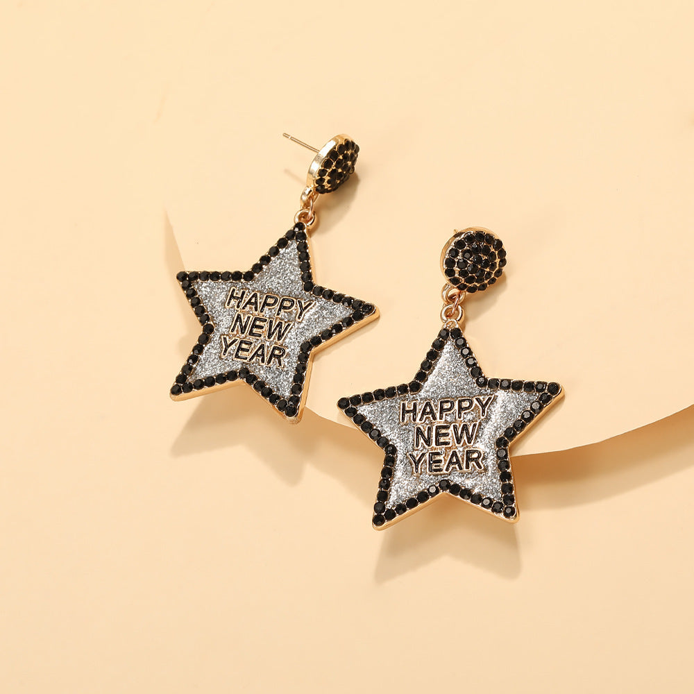 Happy New Year Earrings Festive Party Jewelry Gifts